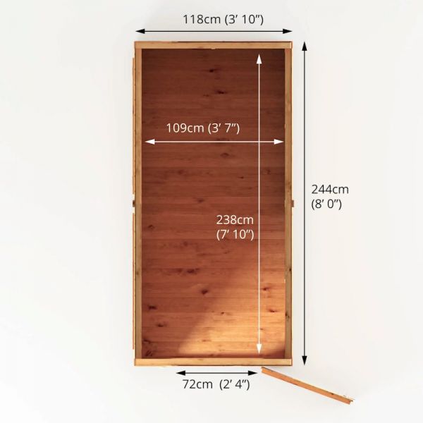 Mercia Premium Modular Shiplap Pent Shed 8x4