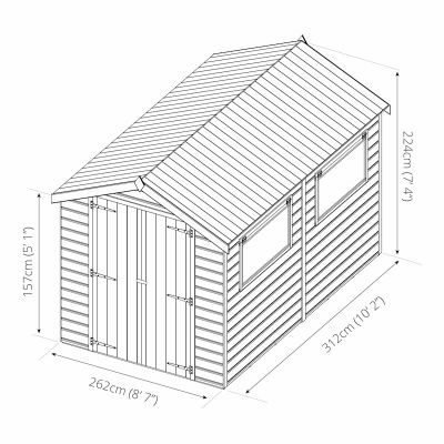 Mercia Premium Shiplap Double Door Apex Shed 10x8 - One Garden