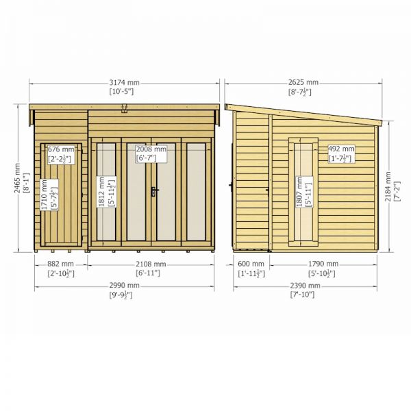 Shire Aster Summerhouse 10x8 (Left)