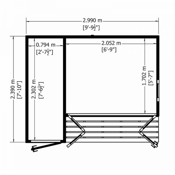 Shire Aster Summerhouse 10x8 (Left)