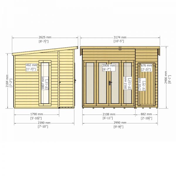 Shire Aster Summerhouse 10x8 (Right)