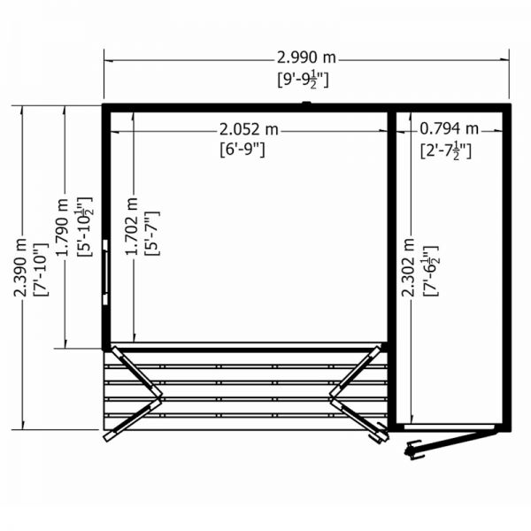 Shire Aster Summerhouse 10x8 (Right)