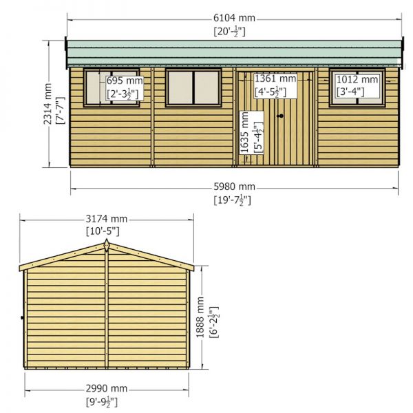 Shire Atlas Reverse Shed 10x20 with Double Doors