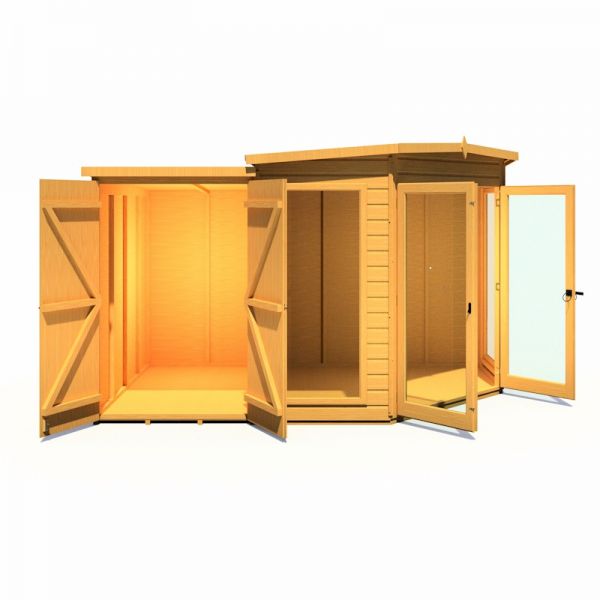 Shire Barclay Summerhouse With Side Shed 7x11