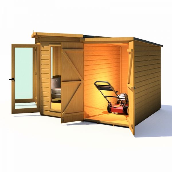 Shire Barclay Summerhouse With Side Shed 8x12