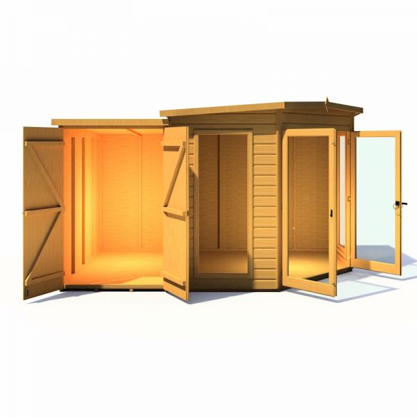 Shire Barclay Summerhouse With Side Shed 8x12