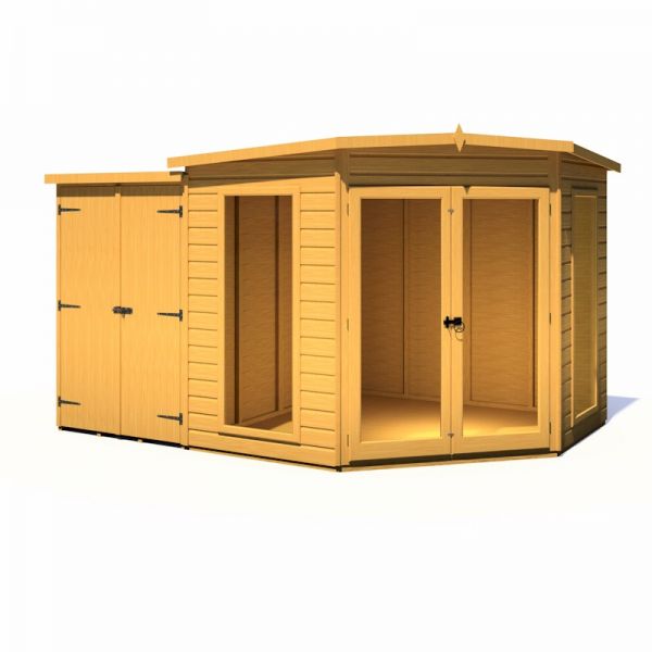 Shire Barclay Corner Summerhouse With Side Shed 8x12