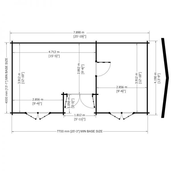 Shire Elveden 44mm Log Cabin 14x26