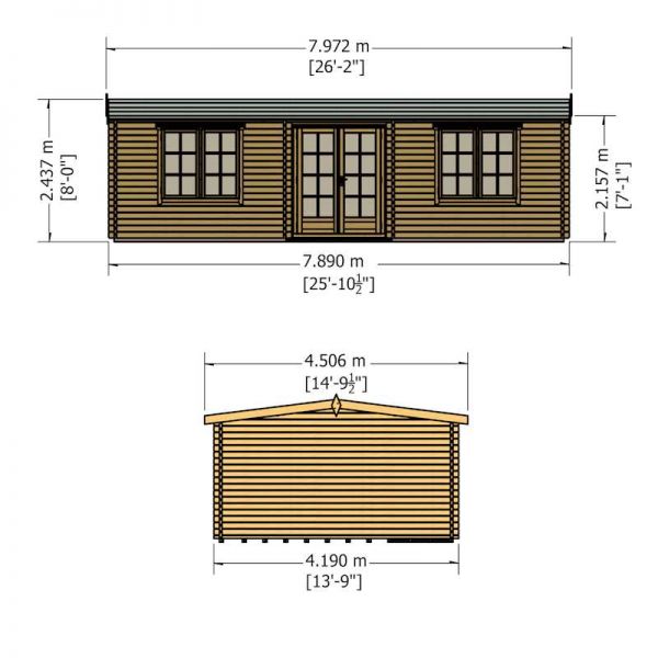 Shire Elveden 44mm Log Cabin 14x26