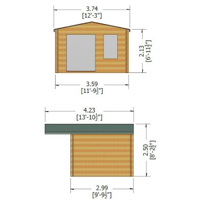 Shire Glenmore 28mm Log Cabin 12x10