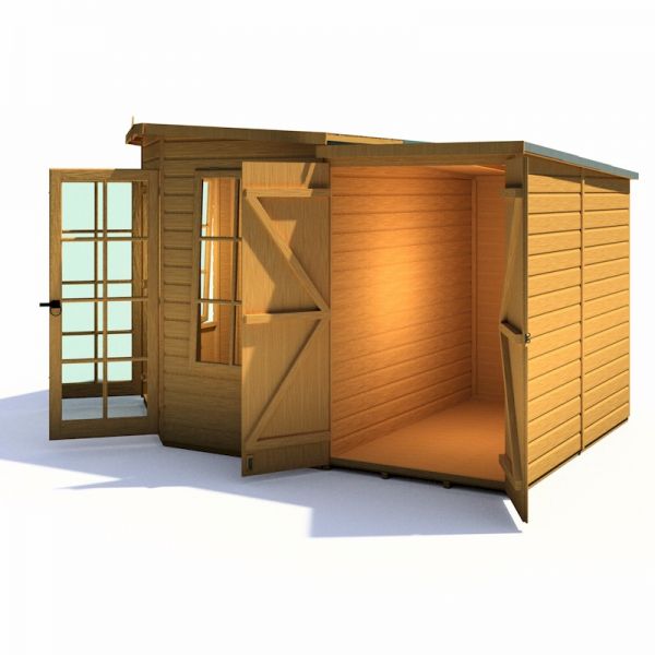 Shire Hampton Summerhouse With Side Shed 8x12