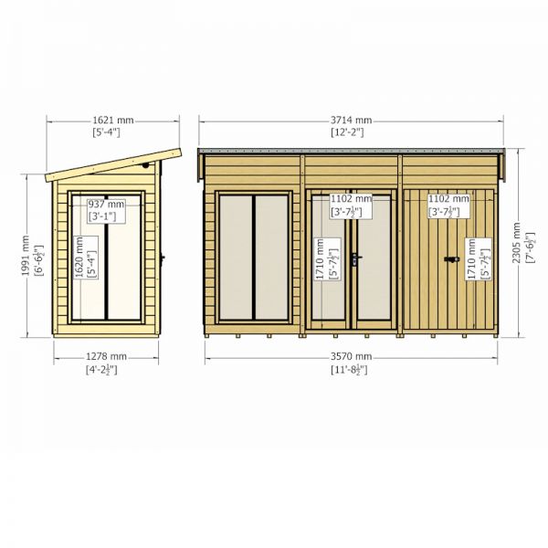 Shire Lela 12x4 Summerhouse including Storage