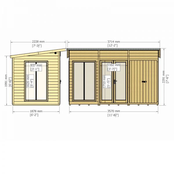 Shire Lela Summerhouse 12x6 including Storage