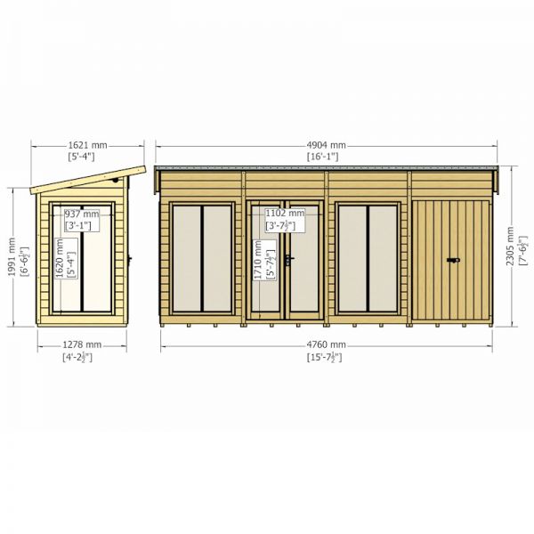 Shire Lela Summerhouse 16x4 including Storage