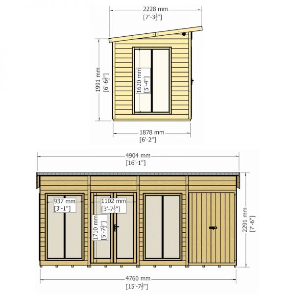 Shire Lela Summerhouse 16x6 including Storage