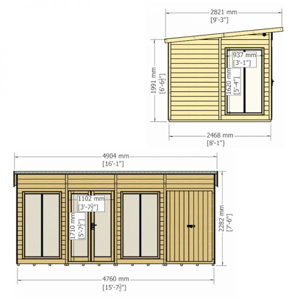 Shire Lela Summerhouse 16x8 including Storage