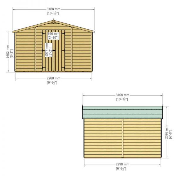 Shire Value Overlap Garden Shed 10x10 No Windows