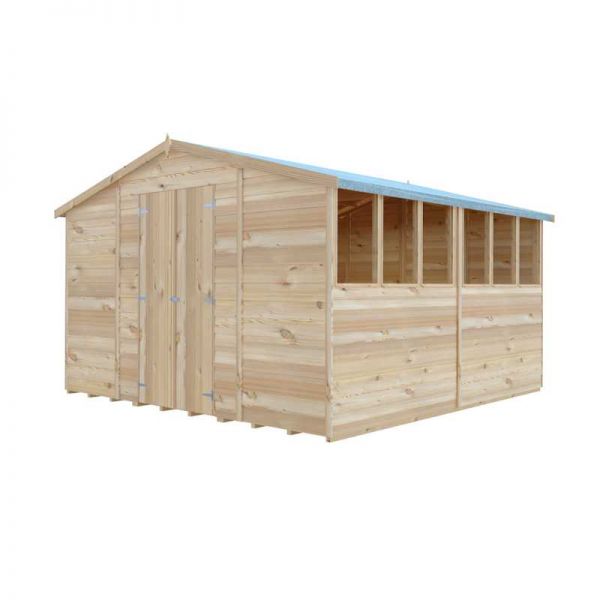 Shire Value Overlap Garden Shed 10x10 with Double Doors