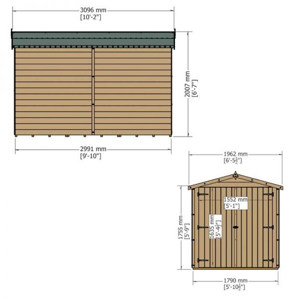 Shire Overlap Garden Shed 10x6 No Windows