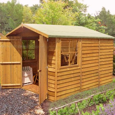 shire overlap garden shed 10x7 with double doors