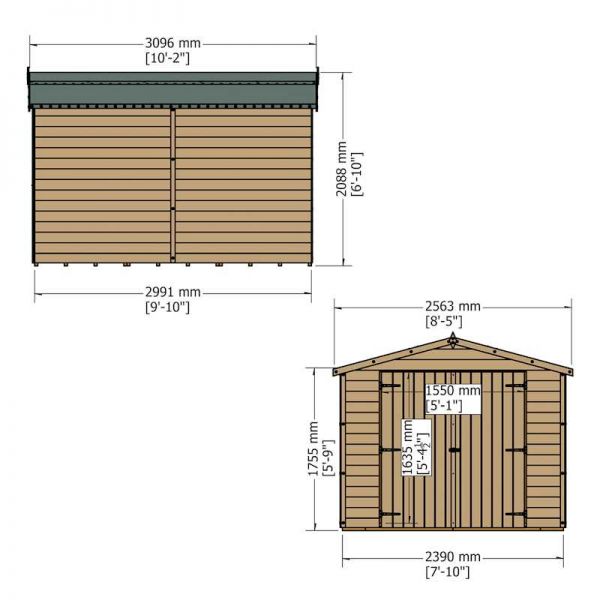 Shire Overlap Garden Shed 10x8 No Windows