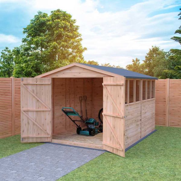 Shire Overlap Garden Shed 10x8 with Double Doors - One Garden