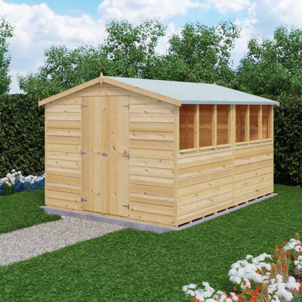 Shire Value Overlap Garden Shed 10x8 with Double Doors