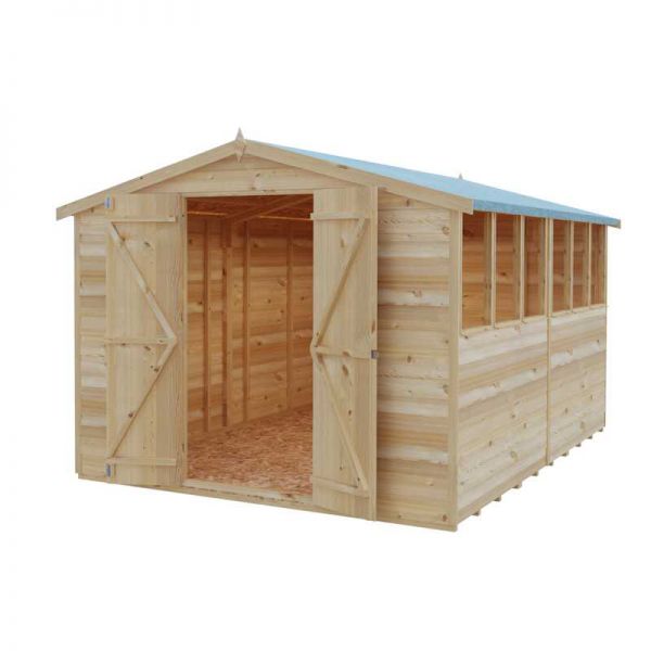 Shire Value Overlap Garden Shed 10x8 with Double Doors