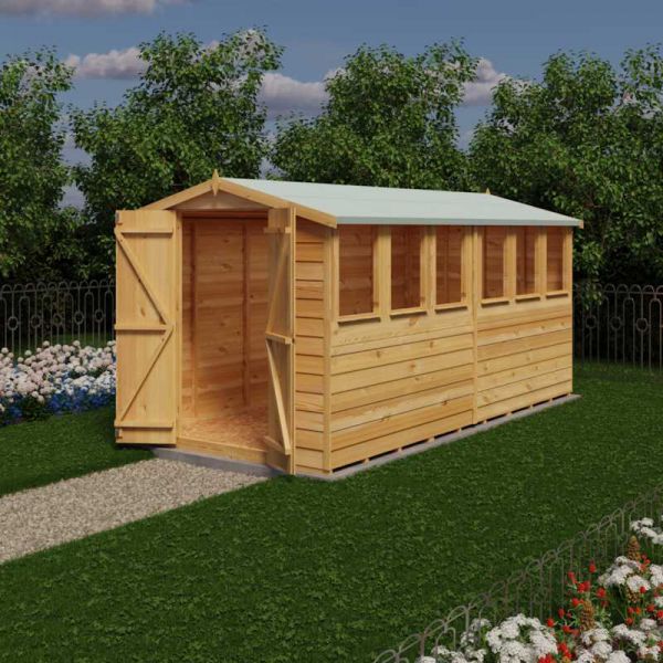 Shire Value Overlap Garden Shed 12x6 with Double Doors