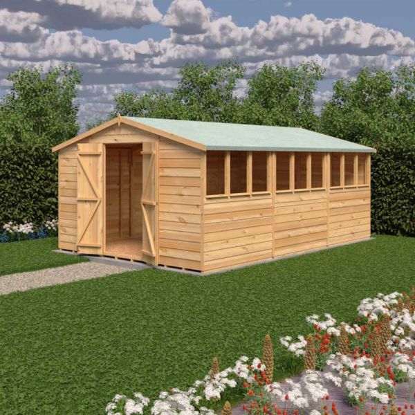 Shire Value Overlap Garden Shed 15x10 with Double Doors