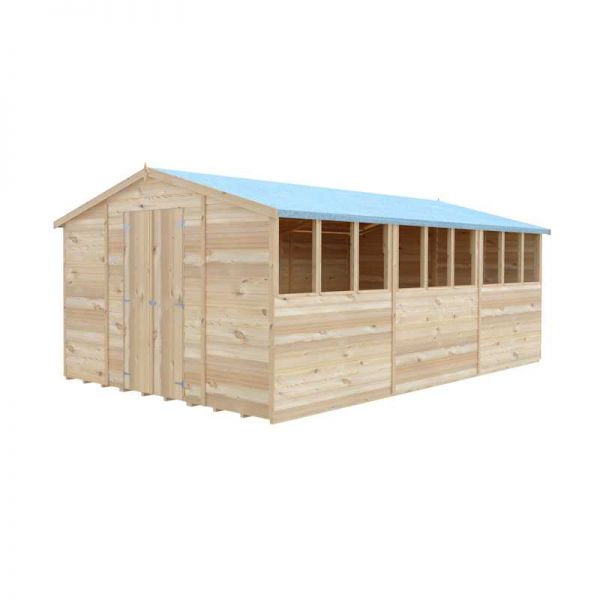 Shire Value Overlap Garden Shed 15x10 with Double Doors