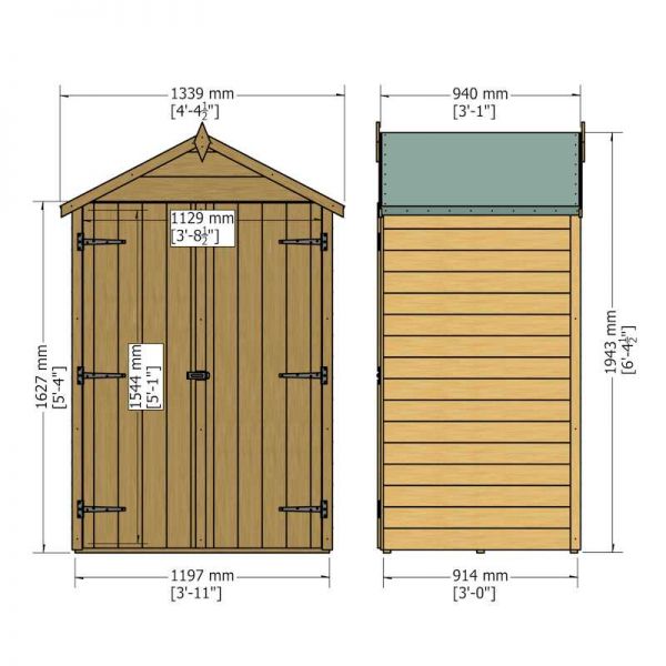 Shire Value Overlap Windowless Shed 4x3 with Double Doors