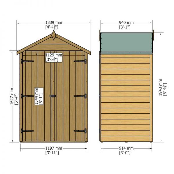 Shire Value Overlap Windowless Shed 4x3 with Shelves