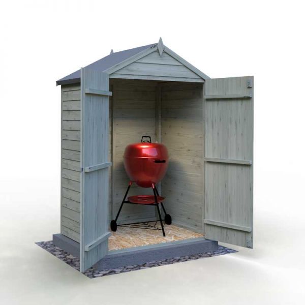 Shire Pressure Treated Value Overlap Windowless Shed 4x3 with Double Doors