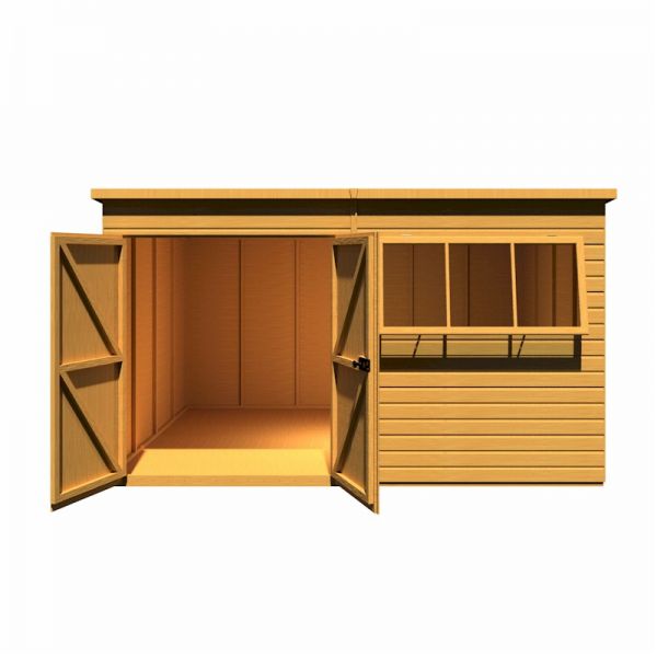 Shire Ranger Premium Pent Shed 12x10 With Double Doors