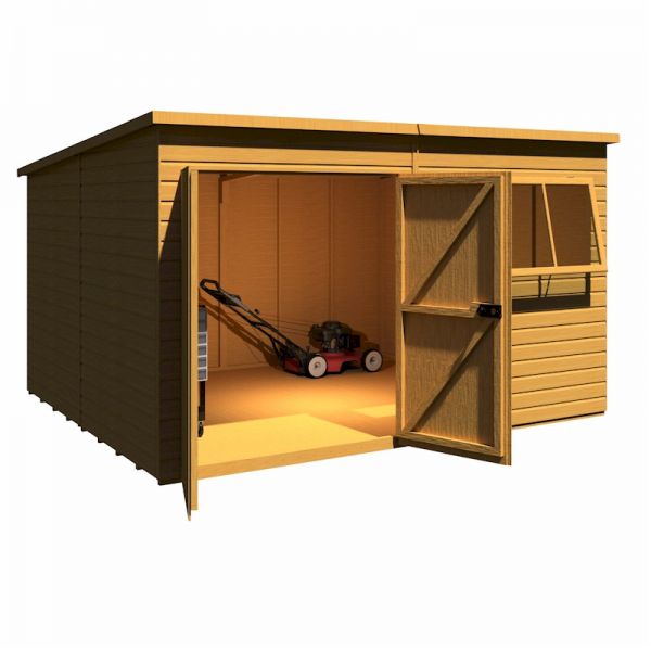 Shire Ranger Premium Pent Shed 12x10 With Double Doors