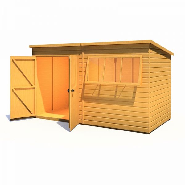 Shire Ranger Premium Pent Shed 12x6 With Double Doors