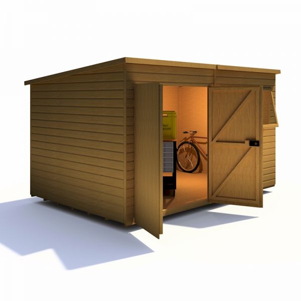 Shire Ranger Premium Pent Shed 12x8 With Double Doors