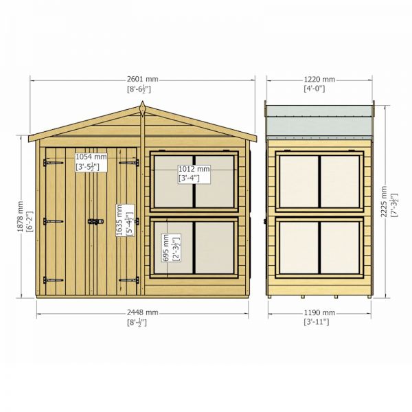 Shire Sun Hut Potting Shed 8x4