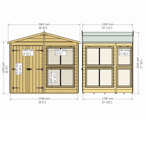 Shire Sun Hut Potting Shed 8x6