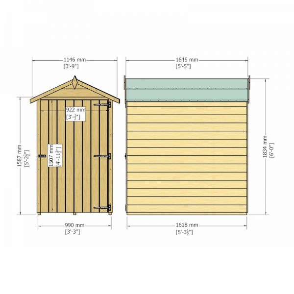 Shire Value Overlap Apex Shed 3x5