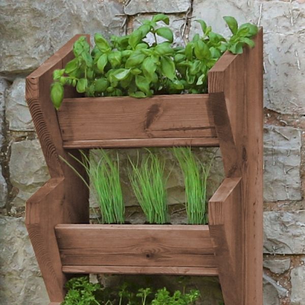 Zest Tall Vertical Herb Stand - Brown