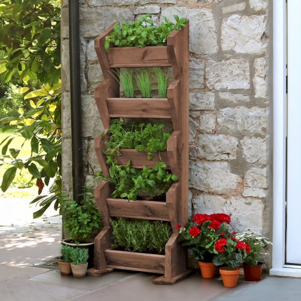 Zest Tall Vertical Herb Stand - Brown