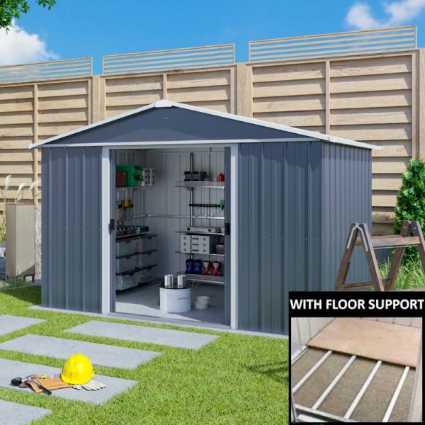 Yardmaster Castleton 108AEYZ Metal Shed with Floor Support Frame 2.85 x 2.26m