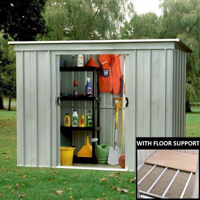 Yardmaster 64PZ Pent Metal Shed 6x4 with Floor Support Kit ...