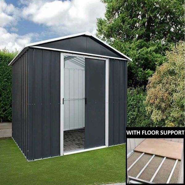 Yardmaster Castleton 65AEYZ Metal Shed with Floor Support Frame 1.86 x 1.25m