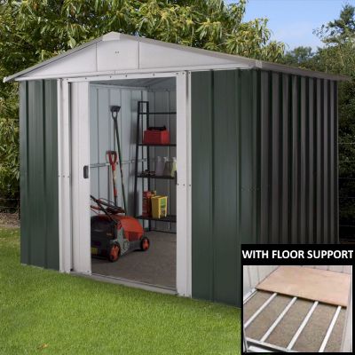 Yardmaster 86GEYZ Metal Shed 6x8 with Floor Support Kit 