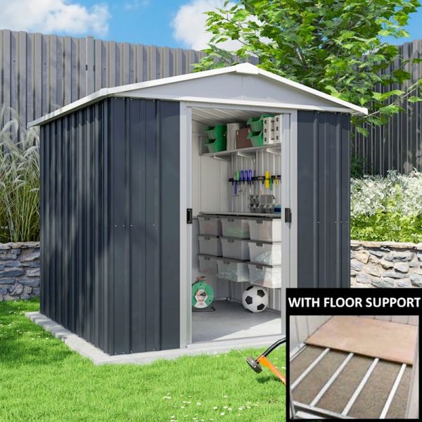 Yardmaster Castleton 65ANZ Metal Shed with Floor Support Frame 1.86 x 1 ...